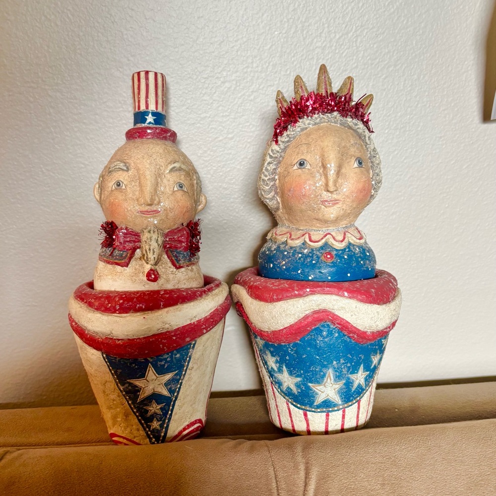 Johanna Parker OG Patriotic Americana Uncle Sam Lady Liberty Decor Set 🗽 🇺🇸